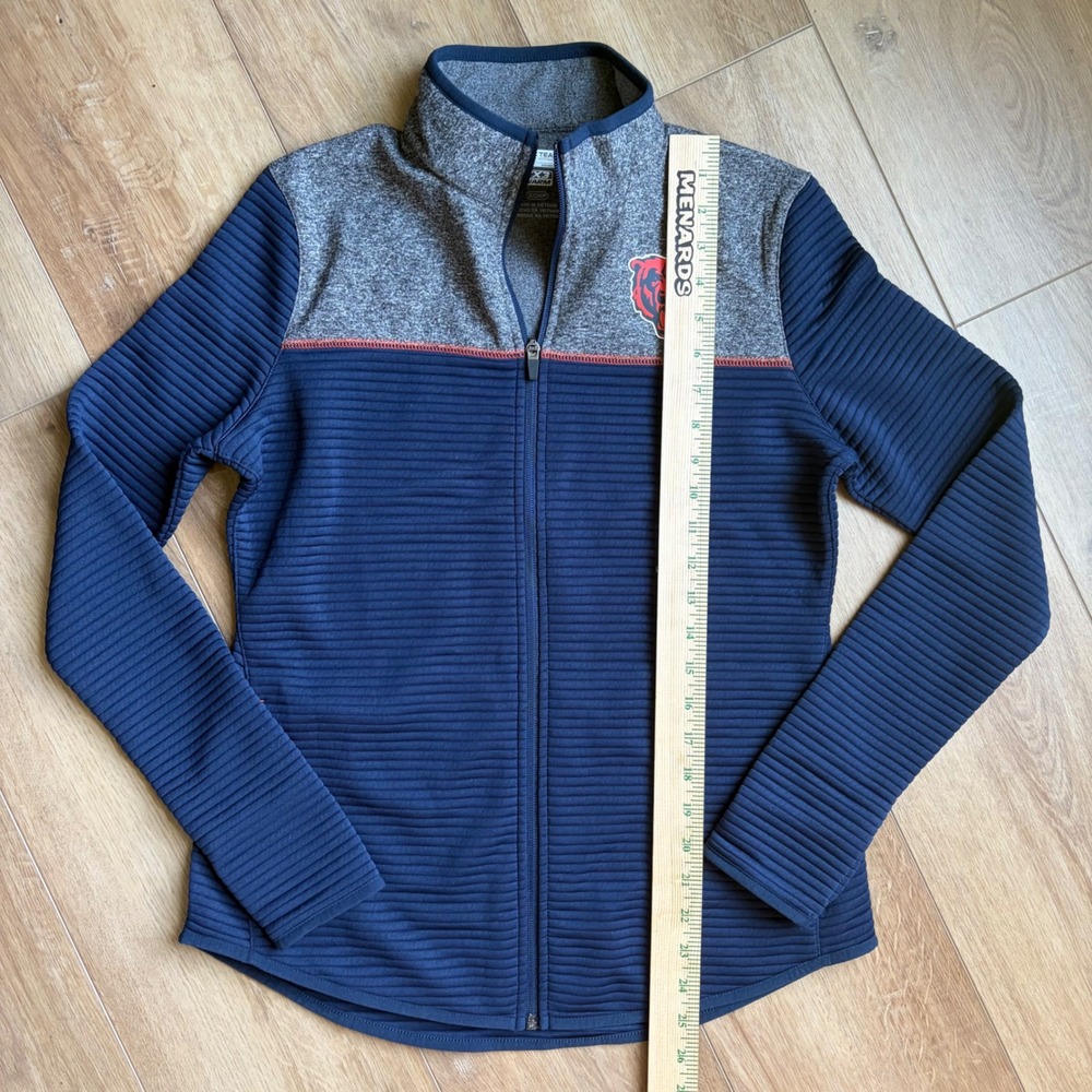 NFL Small Team Apparel Chicago Bears TX3 Warm Full Zip Jacket Navy Gray Womens - Picture 5 of 8